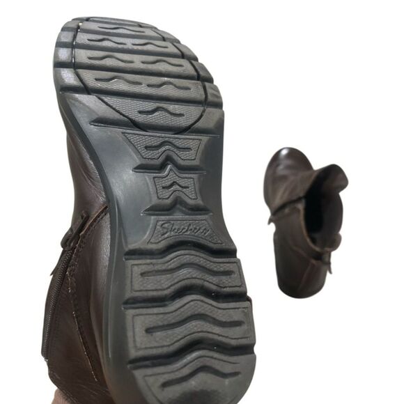Skechers Metronome Leather Ankle Booties Chocolate Memory Foam Relaxed Fit 8.5 - Picture 4 of 6